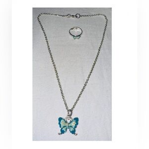 Butterfly Pendant Necklace and Ring